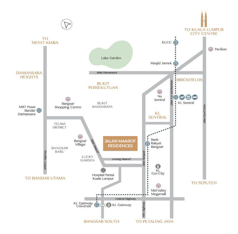 Jalan Maarof Residences Location Map